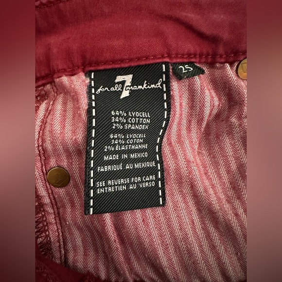 7 For All Mankind B(air) Skinny Jeans in Oxblood - Picture 7 of 7
